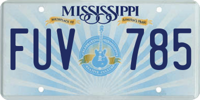 MS license plate FUV785