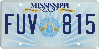 MS license plate FUV815