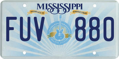 MS license plate FUV880