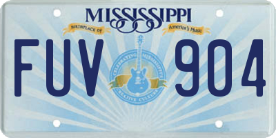 MS license plate FUV904