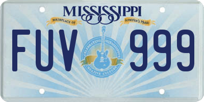 MS license plate FUV999