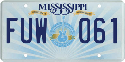 MS license plate FUW061