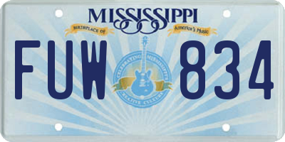 MS license plate FUW834