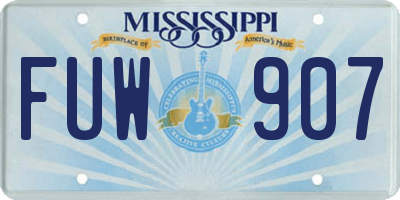 MS license plate FUW907