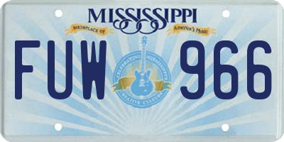 MS license plate FUW966