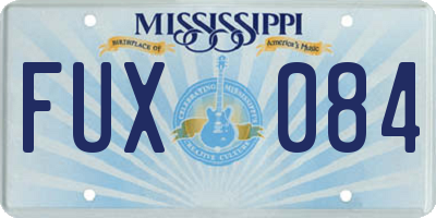 MS license plate FUX084