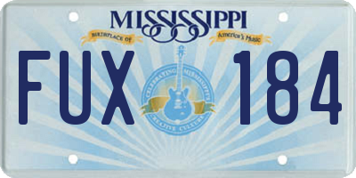 MS license plate FUX184