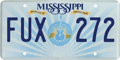 MS license plate FUX272