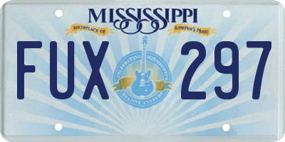MS license plate FUX297