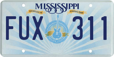 MS license plate FUX311
