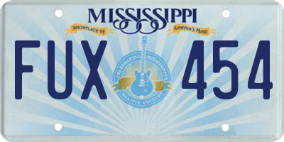 MS license plate FUX454