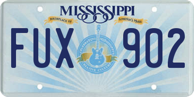 MS license plate FUX902