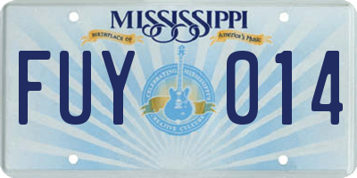 MS license plate FUY014