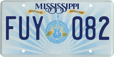 MS license plate FUY082