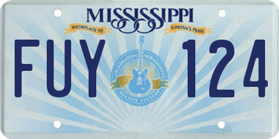MS license plate FUY124