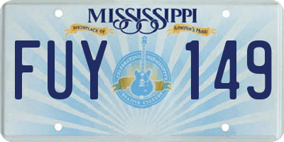 MS license plate FUY149