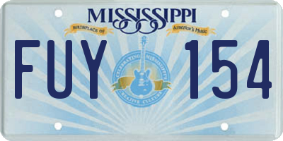 MS license plate FUY154