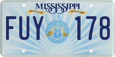 MS license plate FUY178