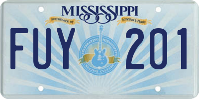MS license plate FUY201