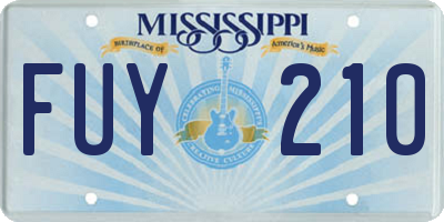 MS license plate FUY210
