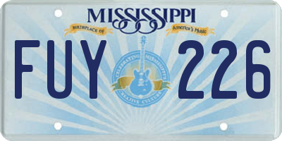 MS license plate FUY226