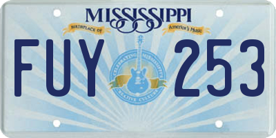 MS license plate FUY253