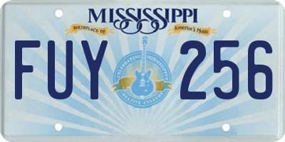 MS license plate FUY256