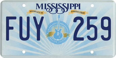 MS license plate FUY259