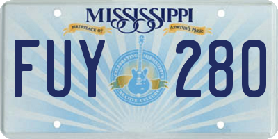MS license plate FUY280