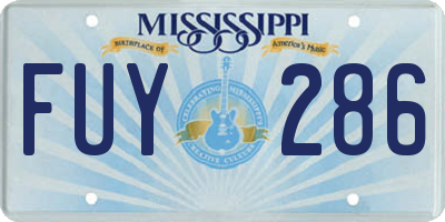 MS license plate FUY286