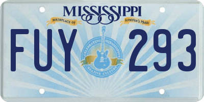 MS license plate FUY293