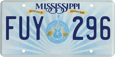 MS license plate FUY296
