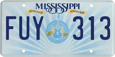 MS license plate FUY313
