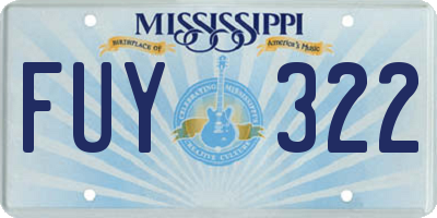 MS license plate FUY322