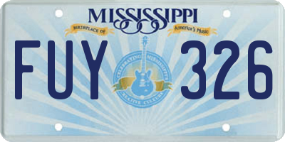 MS license plate FUY326