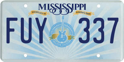 MS license plate FUY337