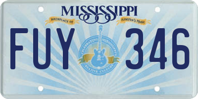 MS license plate FUY346