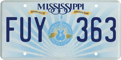 MS license plate FUY363