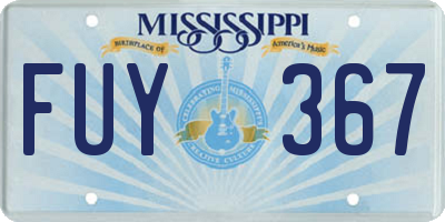 MS license plate FUY367