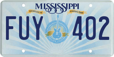 MS license plate FUY402