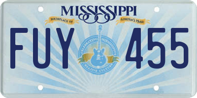 MS license plate FUY455