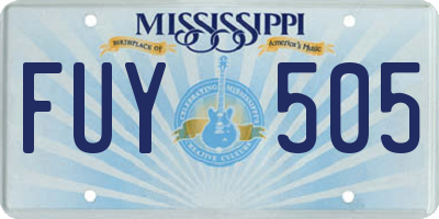 MS license plate FUY505
