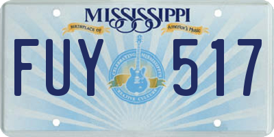 MS license plate FUY517