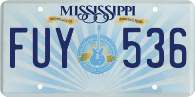 MS license plate FUY536