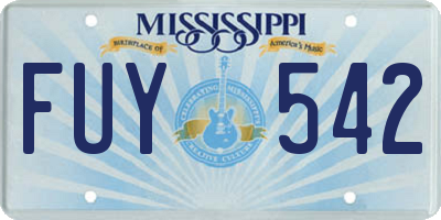 MS license plate FUY542