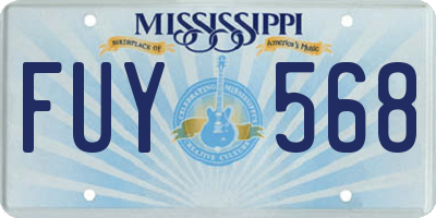 MS license plate FUY568