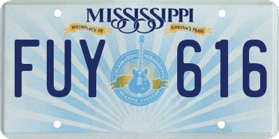 MS license plate FUY616
