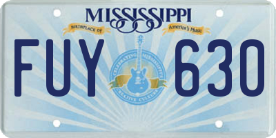 MS license plate FUY630
