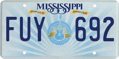 MS license plate FUY692