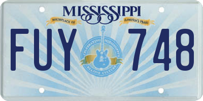 MS license plate FUY748